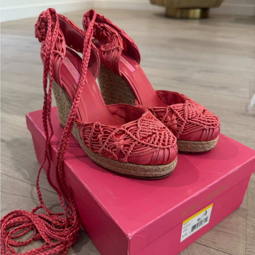Betsey Johnson Women's Coral Wedge Espadrilles